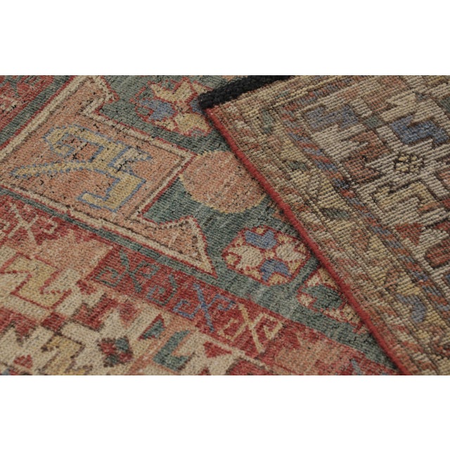 Rug & Kilim’s Kazak-Inspired Rug in Red and Blue Tribal Pattern For Sale - Image 9 of 9