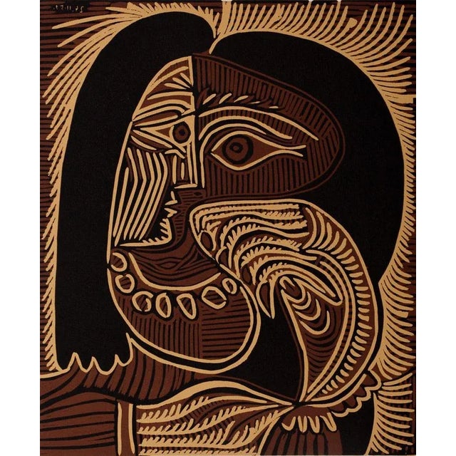 After Pablo Picasso, Woman's Face, Linocut For Sale - Image 4 of 4