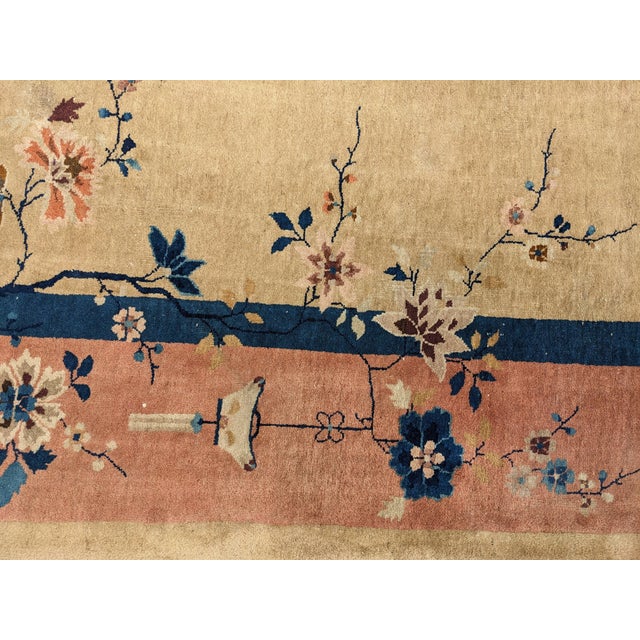 Textile 1920s Antique Chinese Art Deco Rug For Sale - Image 7 of 9