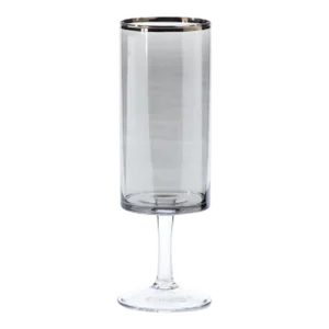 Belicia 14.5" Tall Black Luster Glass Hurricane with Platinum Rim