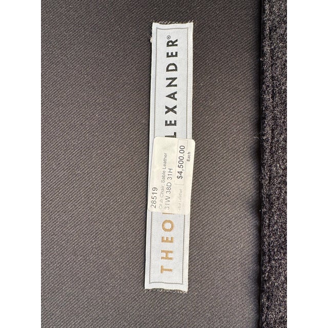 1990s 1999 Theodore Alexander Brazilian Rosewood & Genuine Sable Leather Club Chair / Armchair For Sale - Image 5 of 12