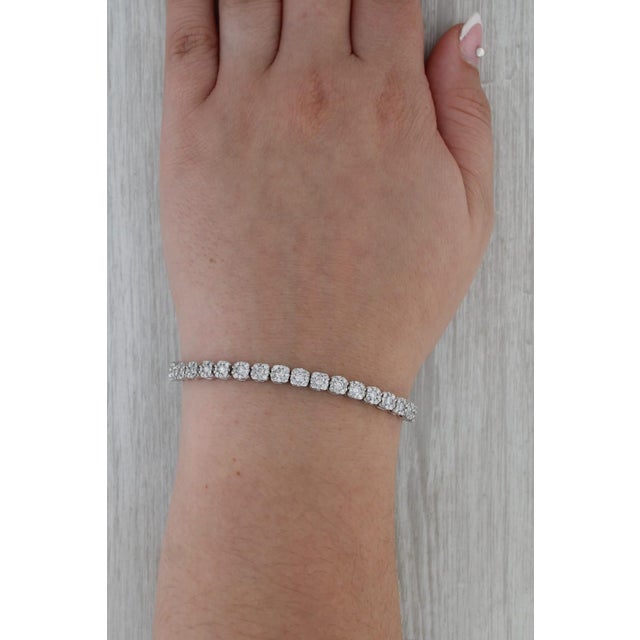 Metal 4.40ctw Diamond Tennis Bracelet 10k White Gold 7" 4.6mm For Sale - Image 7 of 7