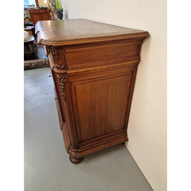 Oak Sideboard with Carvings, 1920s For Sale - Image 4 of 12