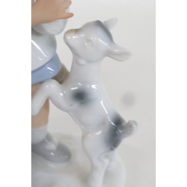 White Gerold Porzellan Bavaria West Germany No 65757b Girl With Goats Figurine 4982b For Sale - Image 8 of 17