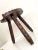 Brown Spanish Brutalist Wooden Tripod Stool with Leather, 1960s For Sale - Image 8 of 9