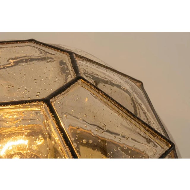 Iron and Clear Glass Flush Mount by Limburg, Germany, 1960s For Sale - Image 3 of 13