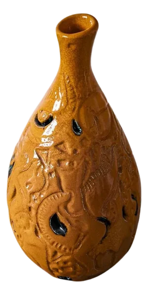 Orange Ceramic Vase by Poemu, France 2023