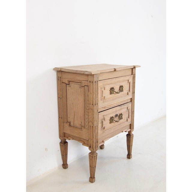 Wood Small Neoclassical Louis XVI Oak Chest of Drawers, Late 19th Century For Sale - Image 7 of 18
