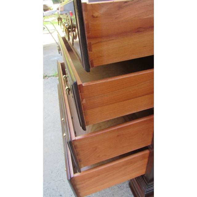 1980s 1980s Pair Ethan Allem Cherry NightstandsTables Bachelors Chests Four Drawers For Sale - Image 5 of 7