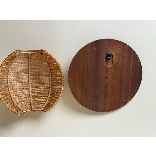 1970s Teak and Woven Natural Fiber Wall Sconces, 1970s, Set of 2 For Sale - Image 5 of 13