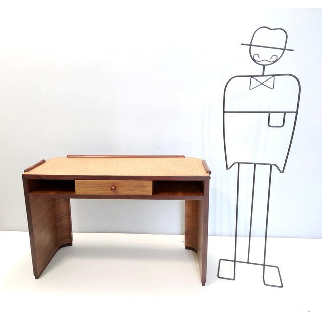 Art Deco Italian Birch and Beech Writing Desk, 1940s For Sale - Image 4 of 17