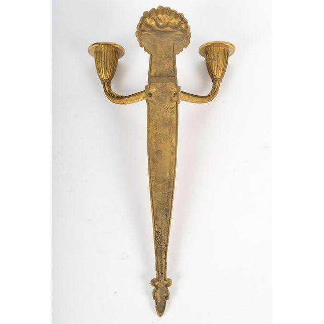 Art Deco Gilded Bronze Wall Sconce, 1925. For Sale - Image 6 of 7