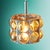 Mid-Century Modern Vintage Pendant Lamp with Amber Glass and Bubble Design from Temde, 1960s For Sale - Image 3 of 6