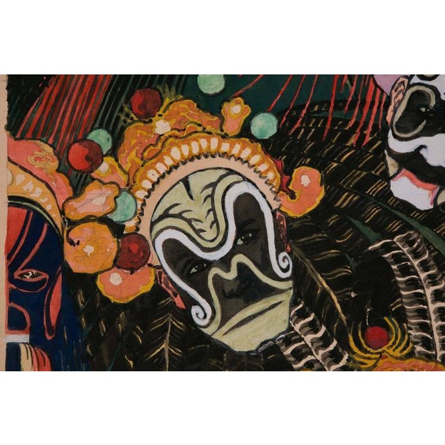 Wallpaper design. Watercolor painting on paper representing Chinese masks, France, Art Deco, 1920s. Dimensions: 49.5 x...