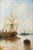 This is a beautiful English antique oil on canvas riverscape painting "Shipping on the Lower Thames" by Edward Henry...