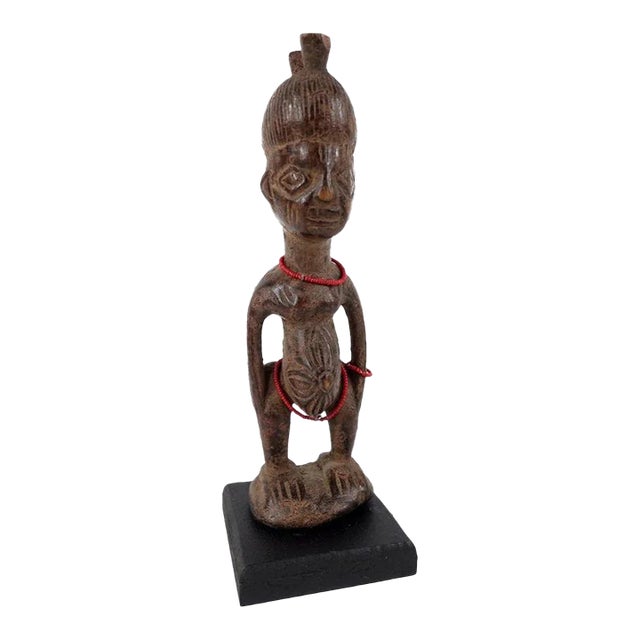 Early 20th Century Yoruba Ibeji Female Miniature Figure 9.5 Inch Nigeria For Sale