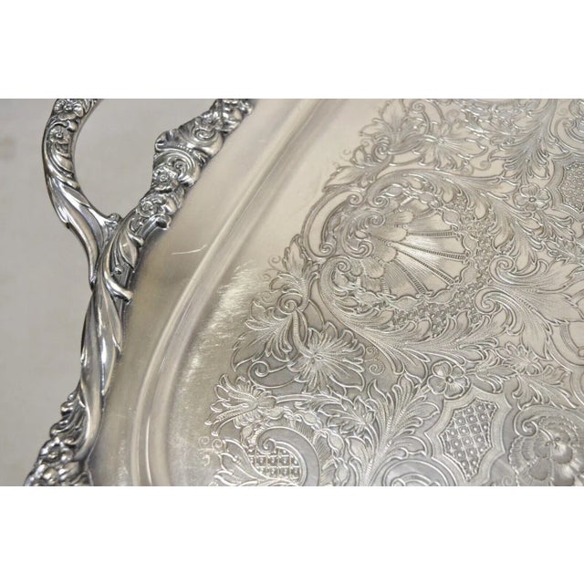 Vintage Heritage 1847 Rogers Bros 9498 Silver Plated Serving Platter Tray For Sale - Image 9 of 11