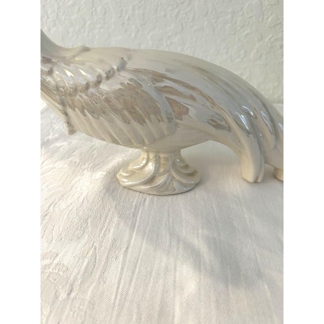 Mid-Century Lusterware Ceramic Pheasants, a Pair For Sale In West Palm - Image 6 of 12