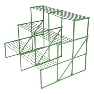 French Vintage Metal Plant Stand Riser in New Powder Coat For Sale
