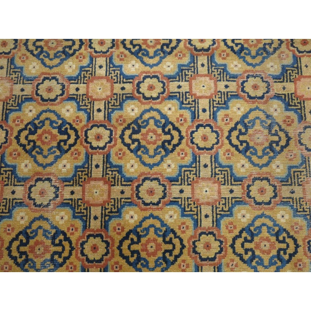 Folk Art Vintage Zabihi Collection Geometric Chinese Intermediate Size Rug - 6'4" x 8'11" For Sale - Image 3 of 7