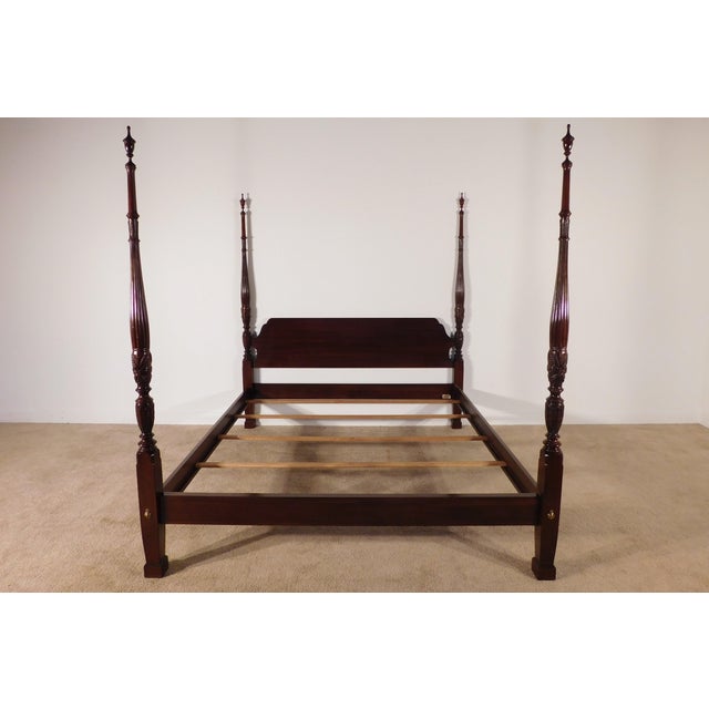 Brown Ethan Allen Georgian Court King Kingsize Dark Cherry #225 Finish Poster Bed#2 For Sale - Image 8 of 17