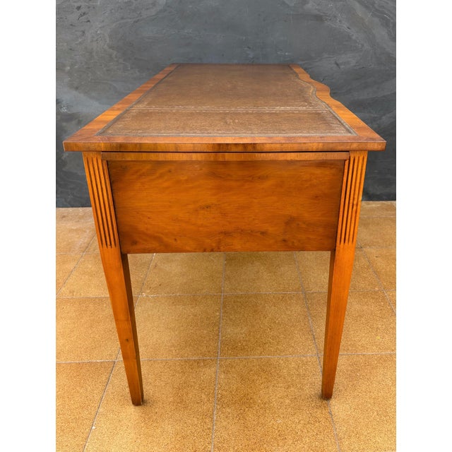 English Georgian Revival Walnut Writing Desk with Drop Leaves, Mid-20th Century For Sale - Image 10 of 12