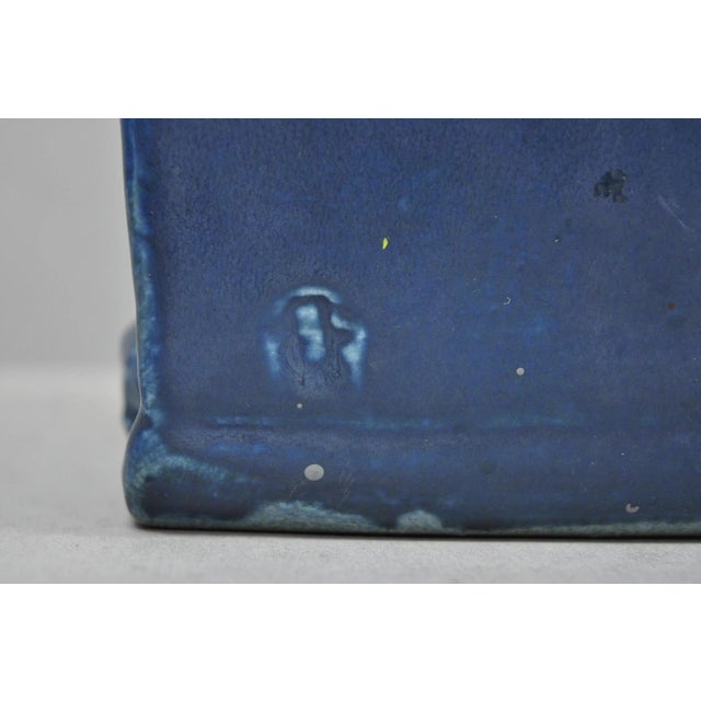 Antique Rookwood Blue Glazed Ceramic Nude Female Figure Reading Book Bookend For Sale - Image 12 of 16