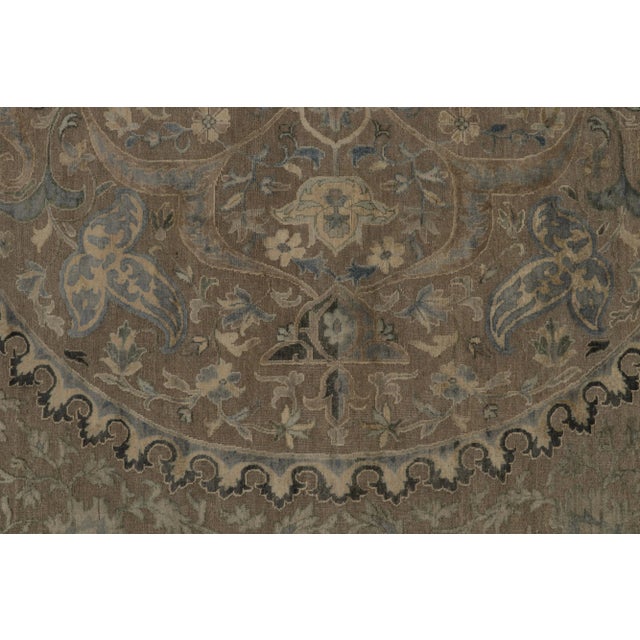 Rug & Kilim’s Classic Style Rug in Beige, Gray and Blue Medallion Floral Pattern For Sale In New York - Image 6 of 7