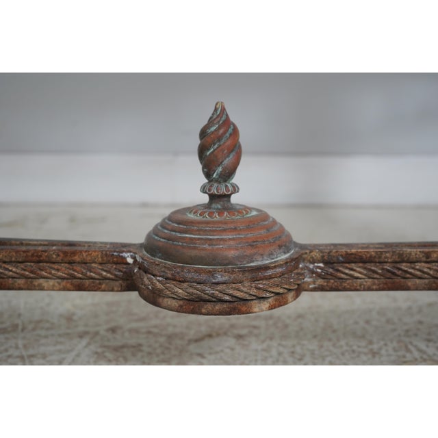 Maitland Smith Bronze Neoclassical Console Table W. Stone Top For Sale - Image 10 of 16