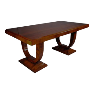 1930s French Art Deco Rosewood Dining Table With High Gloss Finish