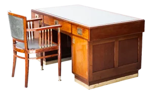 Desk with Armchair by J. W. Müller K.u.K. Court Carpenter, 1905, Set of 2