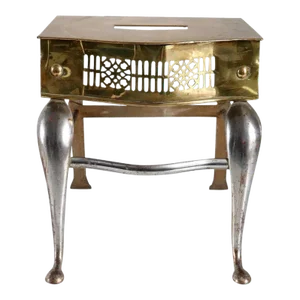 Rare English Dawes Bromford Iron Works Brass, Polished Steel and Iron Footman