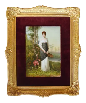 19th Century, German, Hand Painted Porcelain Plaque