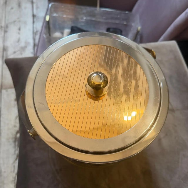 1970s Stunning Mid-Century Modern Brass and Silver Plated Ice Bucket by Lidian For Sale - Image 11 of 16