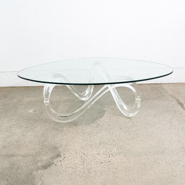 Mid-Century Modern 1970s Mid Century Modern Coffee Table Abstract Sculptural Glass Attributed to Charles Hollis Jones For Sale - Image 3 of 12