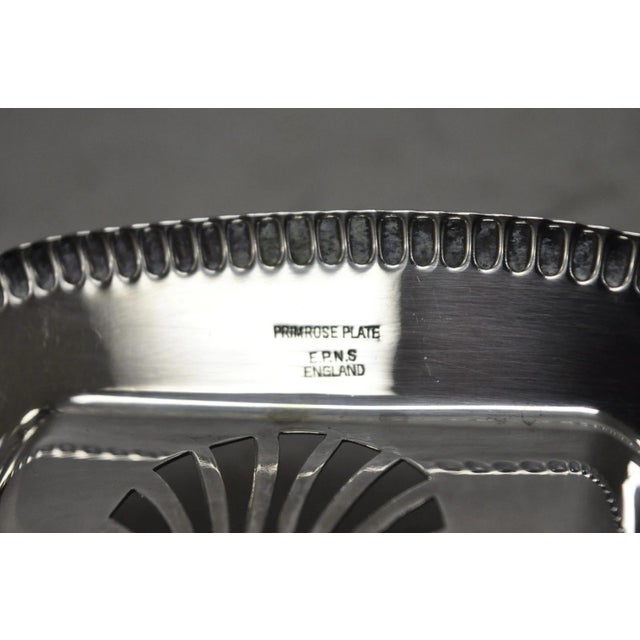 Vintage Primrose Plate England Victorian Silver Plated Reticulated Trinket Dish For Sale - Image 10 of 12