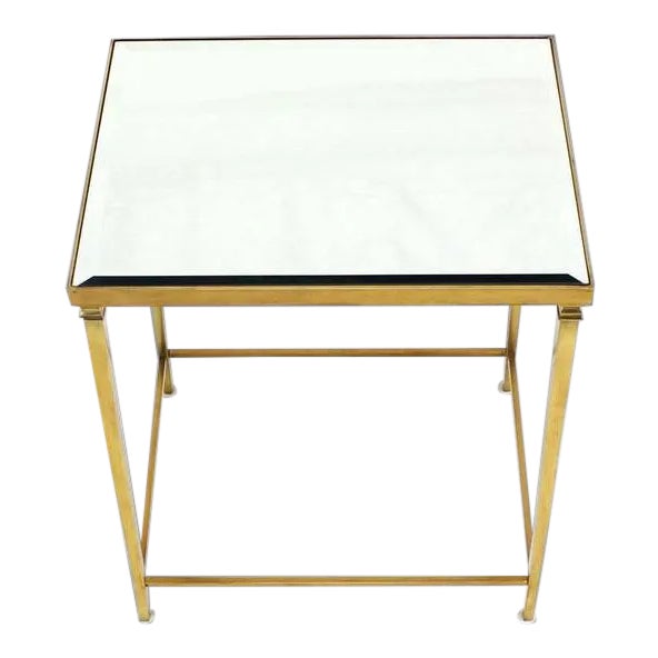 MidCentury Modern Solid Brass Tapered Leg End Table Chairish