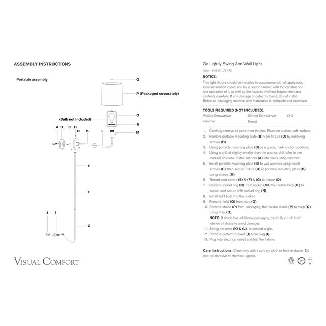 Barbara Barry for Visual Comfort Signature Go Lightly Swing Arm Wall Light in Soft Brass with Soft Brass Shade For Sale In Houston - Image 6 of 8