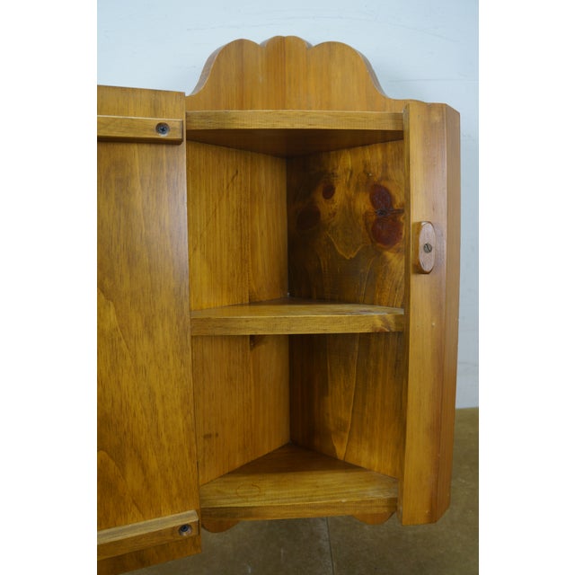 Vintage Pine Country Farmhouse Corner Cabinet Medicine Cupboard 27" For Sale - Image 12 of 12