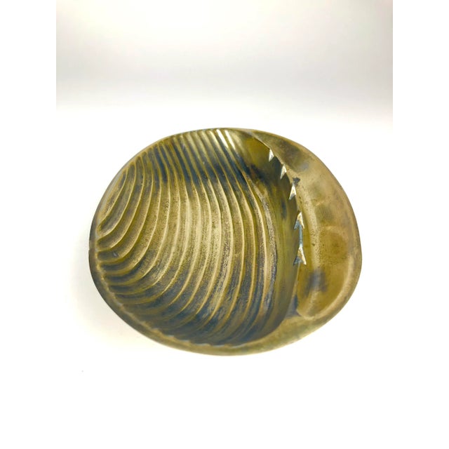 Ben Seibel Ribbed Modernist Brass Ben Seibel Catchall For Sale - Image 4 of 6