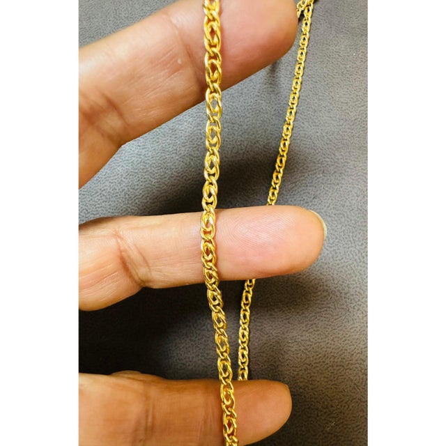 Vintage 18 Karat Yellow Gold 7.4 Gm, Link Chain, 3.22 Mm Necklace, 18.5" Long For Sale - Image 16 of 17