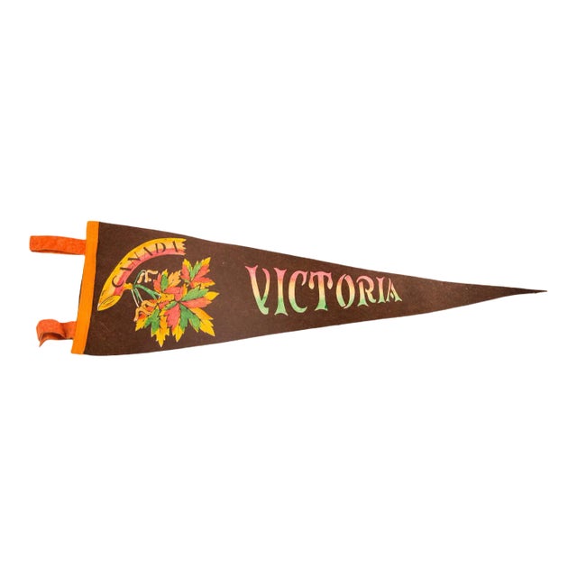 Vintage Victoria Canada Felt Flag Pennant For Sale