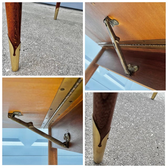 Mid Century Modern Extendable Writing Desk With Drop-Hinge Leaf | by Lane Furniture For Sale - Image 18 of 18