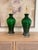 Mid-Century Modern Emerald Green Vintage Murano Lamps With Iridescent Glass Swirl Effect For Sale - Image 3 of 12