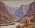 This artwork titled "La Montagne, Pres de Grenoble" circa 1950 is an oil painting on cardboard. It is signed at the lower...