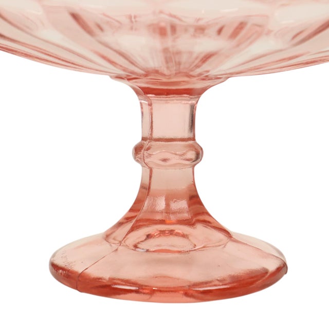 Art Deco Pink Tall Fruit Bowl in Glass, 1930s For Sale - Image 3 of 18
