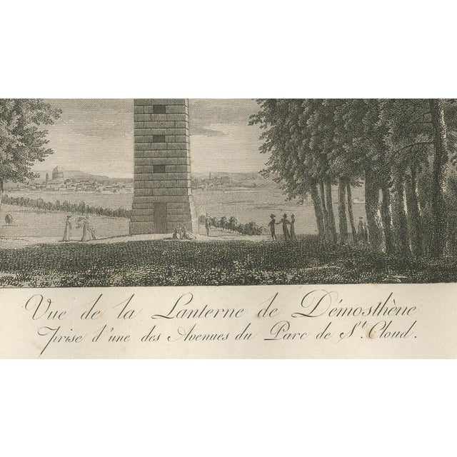 Paper Louis-Pierre Baltard, View of the Lantern of Demosthenes at Saint-Cloud, Paris, 1803, Engraving For Sale - Image 7 of 9