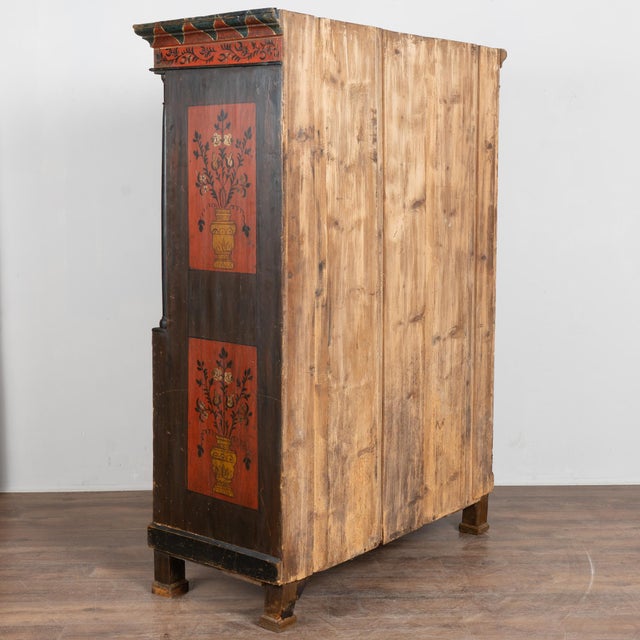19th-Century Hungarian Hand-Painted Pine Armoire Dated 1868 For Sale - Image 14 of 14