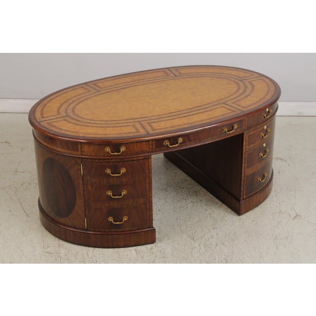 Age: Approx: 20 Years Old Details: Quality Tooled Leather Mahogany High Quality Construction Nice Inlay Work Throughout...