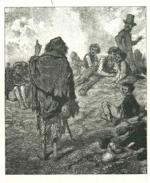 After Gavarni, The Speech of a Wanderer, Original Lithograph, 1881